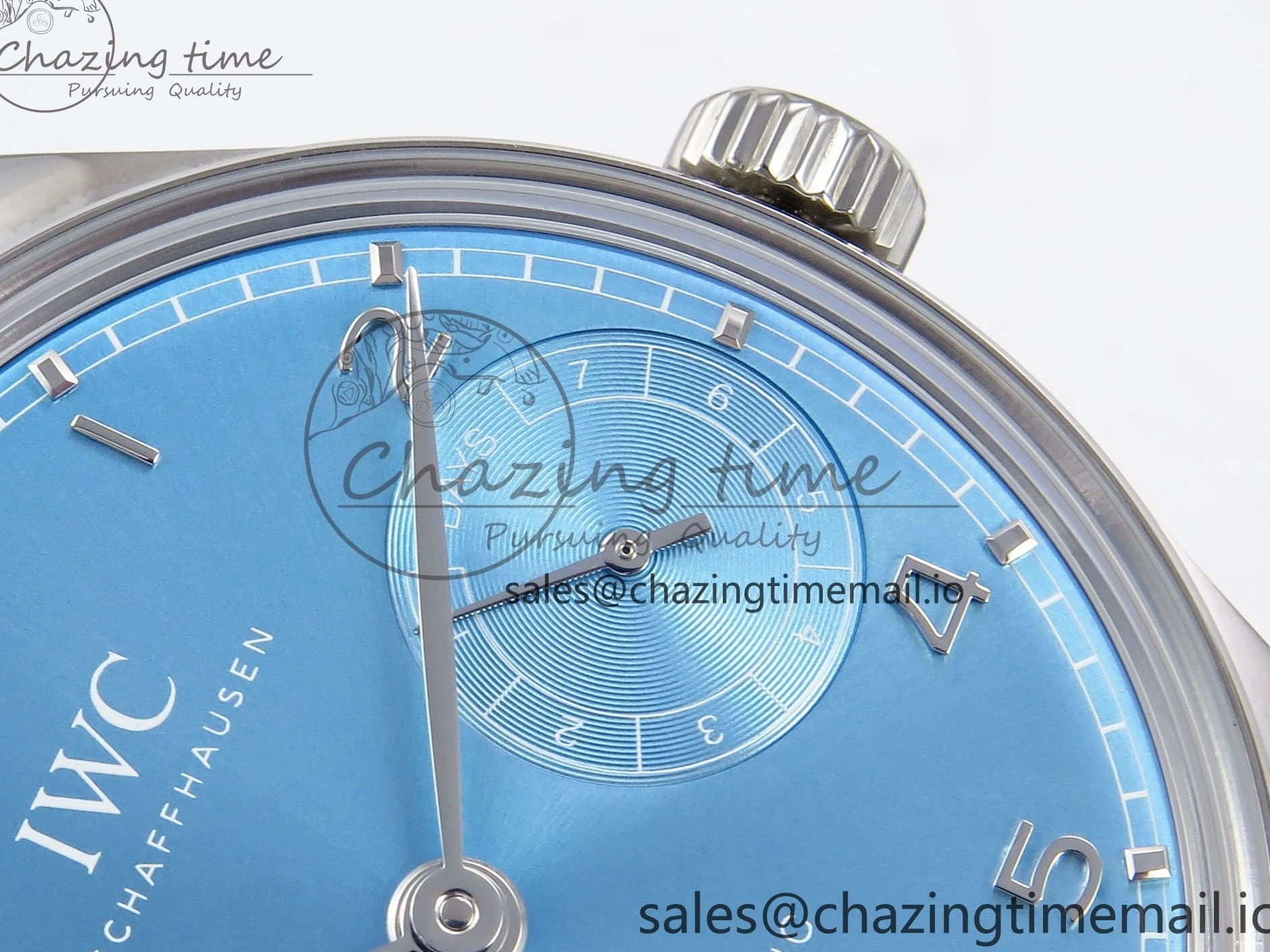 MIROTIME 0601 Lightweight Portugieser Automatic SS IW501708 APSF 1:1 Best Edition Light Blue Dial on Gray Leather Strap A 7012